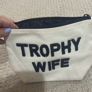 Trophy Wife Cream Cosmetic Bag